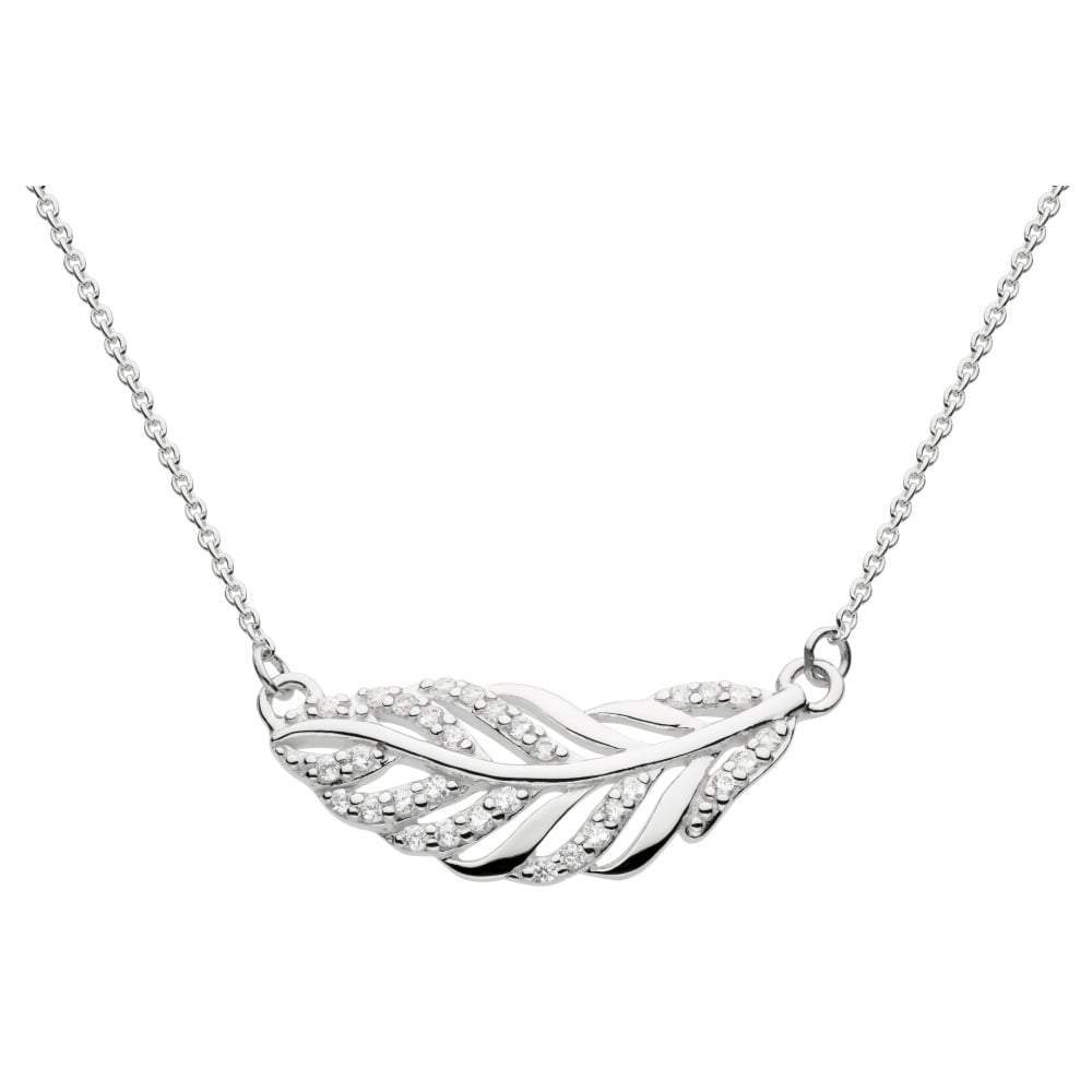 Silver CZ leaf necklace Necklace Rock Lobster   