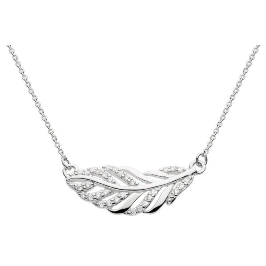 Silver CZ leaf necklace Necklace Rock Lobster Jewellery   