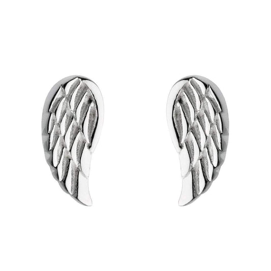 Silver dainty angel wing stud earrings Earrings Rock Lobster   