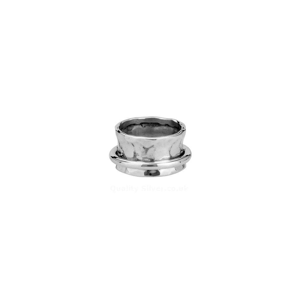Silver hammered concave spinning ring size M Ring Tianguis Jackson