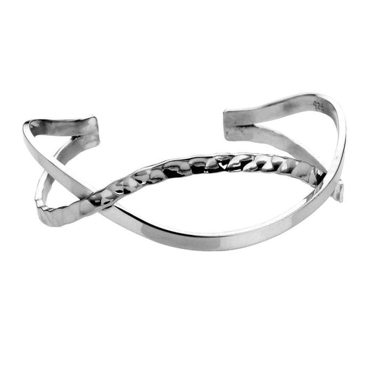 Silver hammered overlap bangle Bangle Cavendish French   