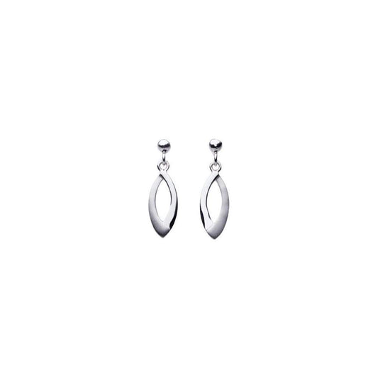 Silver matt oval drop earrings Earrings Rock Lobster   