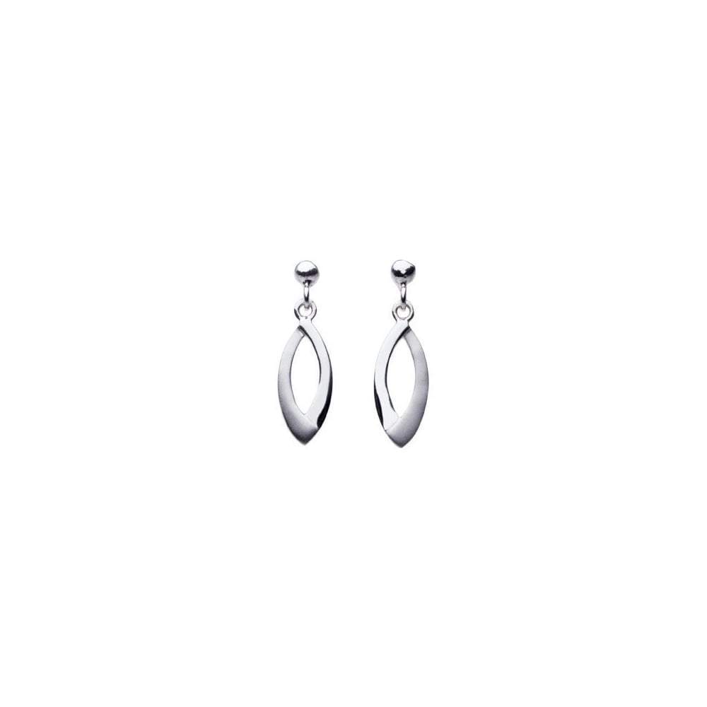 Silver matt oval drop earrings Earrings Rock Lobster Jewellery   