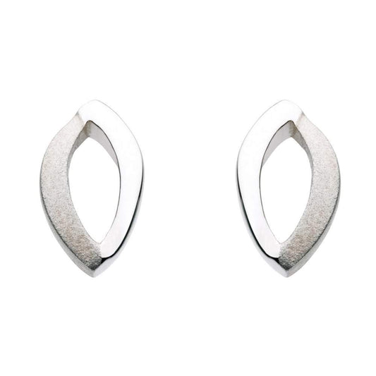 Silver open marquise stud earrings Earrings DEW   