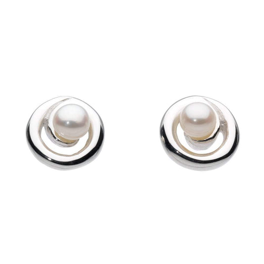 Silver pearl swirl stud earrings Earrings Rock Lobster Jewellery   