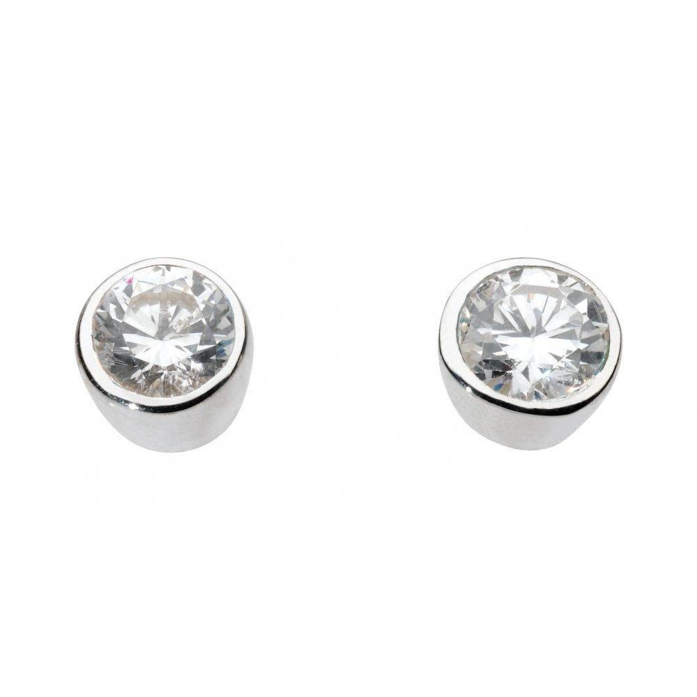 Silver rock crystal small round studs Earrings Rock Lobster Jewellery   