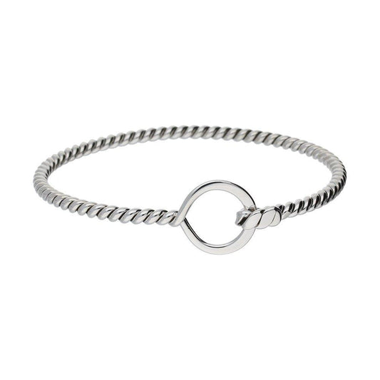 Silver rope effect hook bangle Bangle Tianguis Jackson   