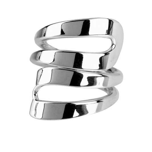 Silver double loops wide ring Ring Rock Lobster Jewellery   