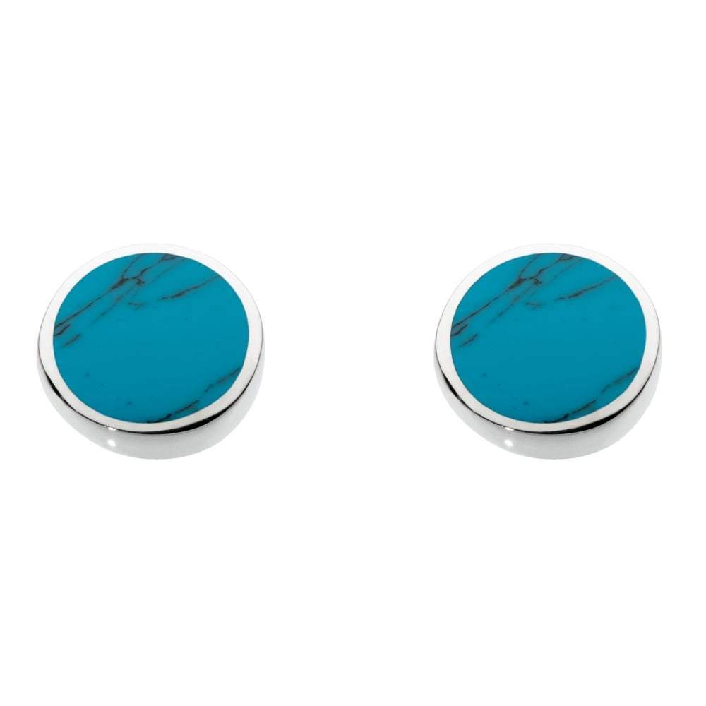 Silver turquoise round studs Earrings Rock Lobster   