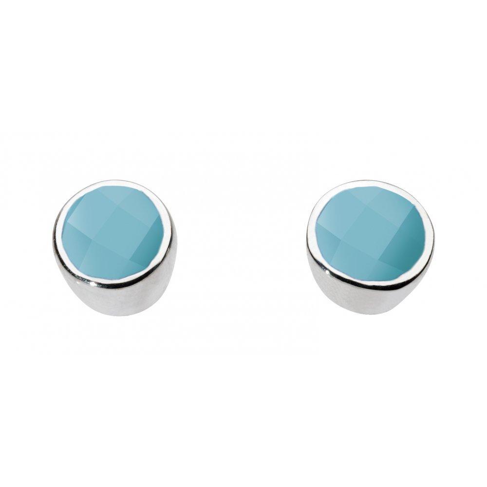 Silver Turquoise small round studs Earrings Rock Lobster   