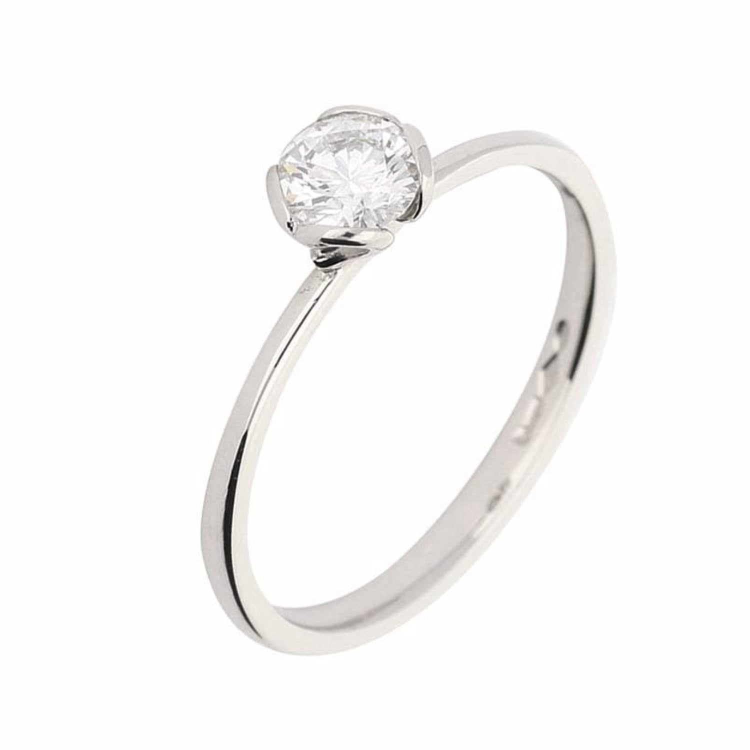 Platinum 0.43ct DSI brilliant cut certified natural diamond ring Ring Rock Lobster   