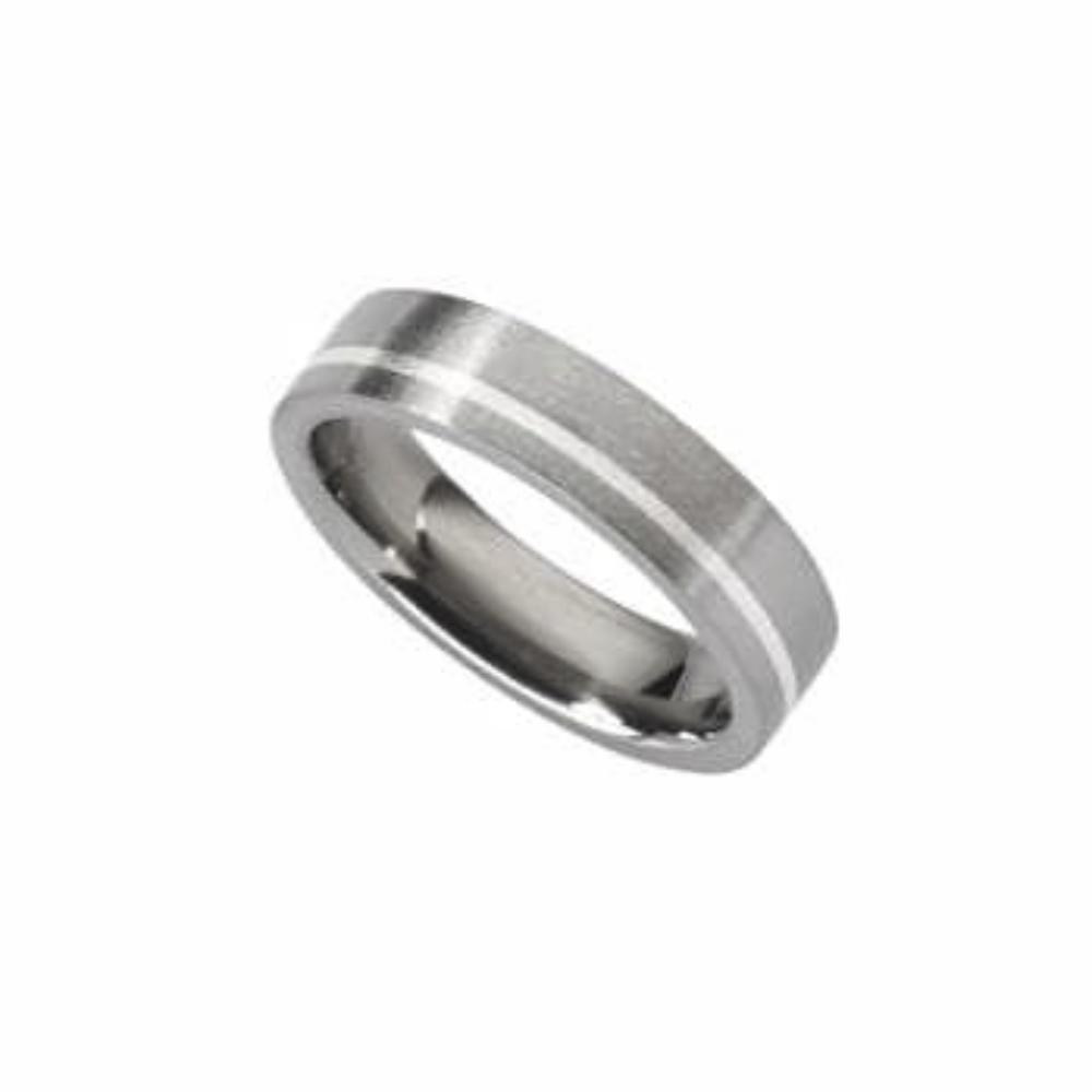 Titanium and Silver inlaid Ring Ring Rock Lobster   