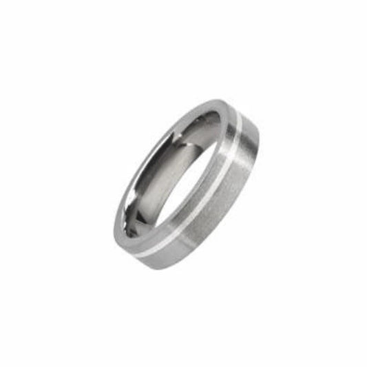 Titanium Ring with off set silver inlay Ring Rock Lobster Jewellery   