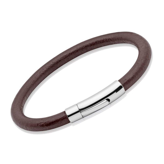Steel plain brown leather bracelet  21cm Bracelet Rock Lobster   