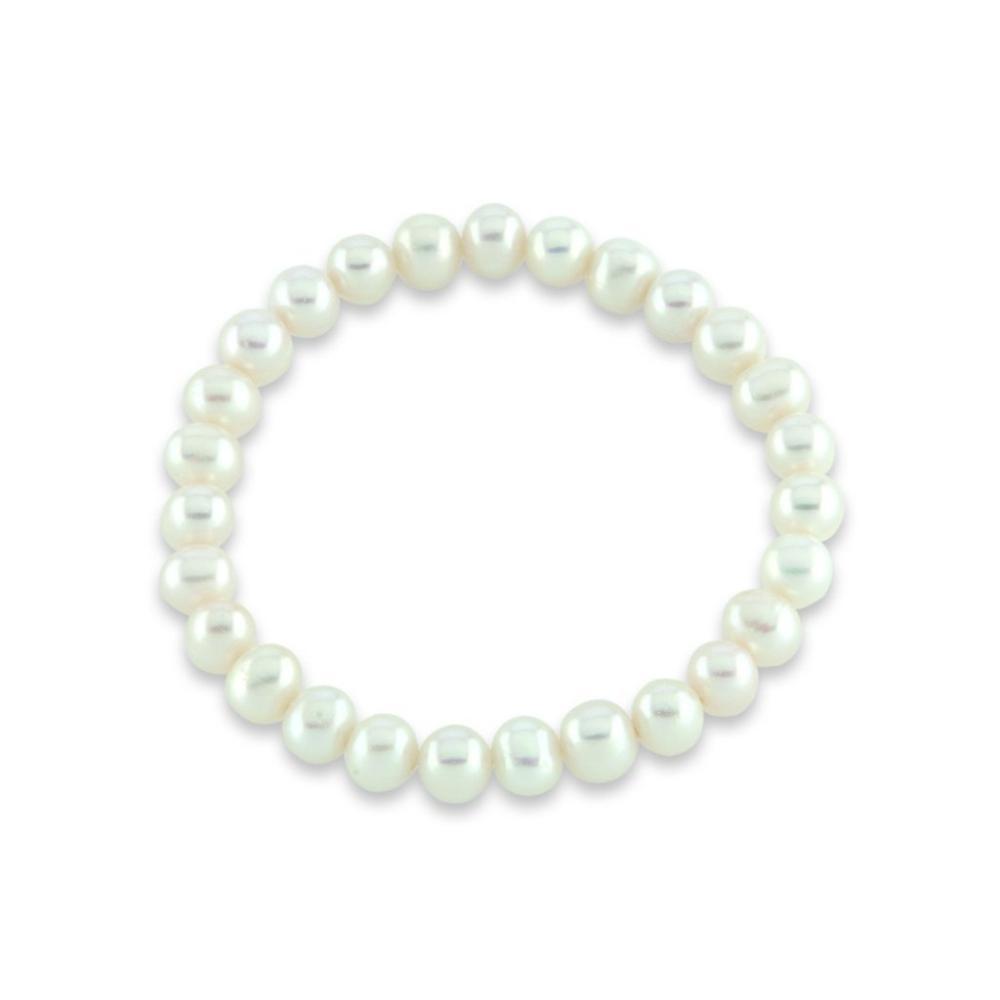 White freshwater 5mm pearl elasticated bracelet Bracelet Alraune   