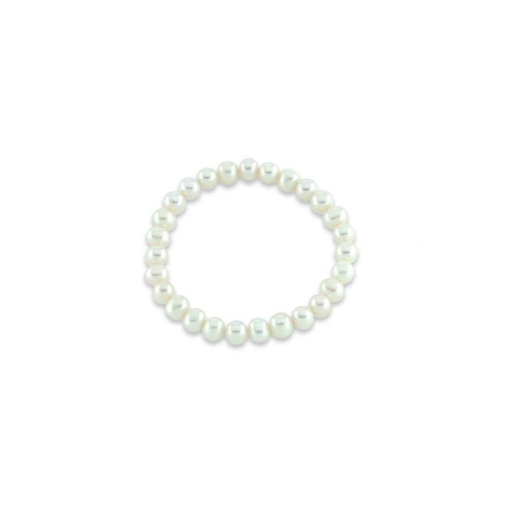 White 7-7.5mm freshwater pearl elastic bracelet Bracelet Rock Lobster   