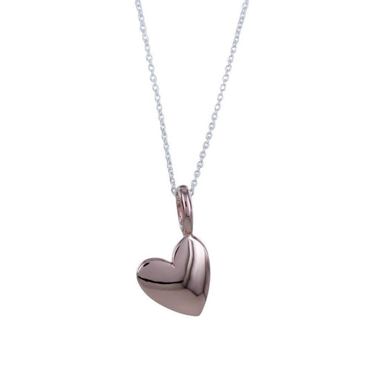 Rose Gold Silver totally devoted heart pendant Pendant Reeves & Reeves   