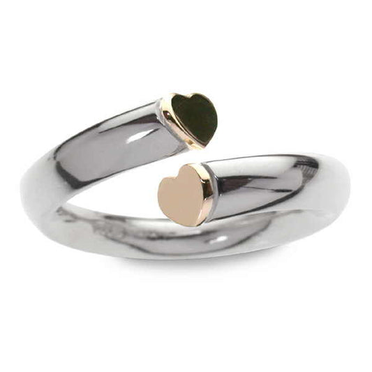 Silver gold slice heart overlap ring Ring Church House   