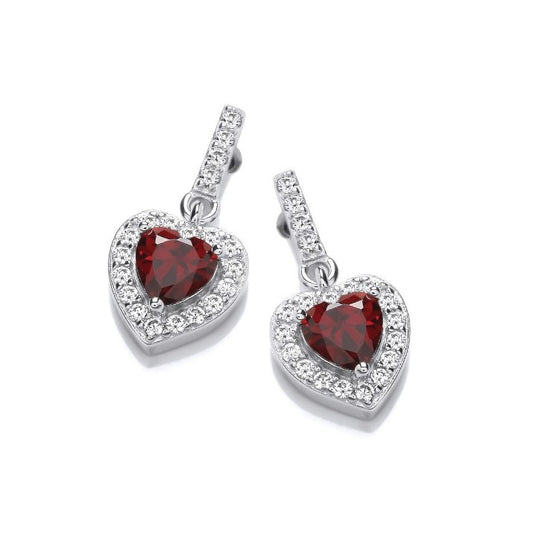 Cute Ruby Red Drop Heart Earrings Earrings Cavendish French   