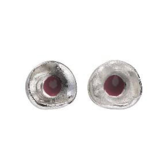 Sally Ratcliffe Silver pink tourmaline large rockpool studs Earrings Sally Ratcliffe   