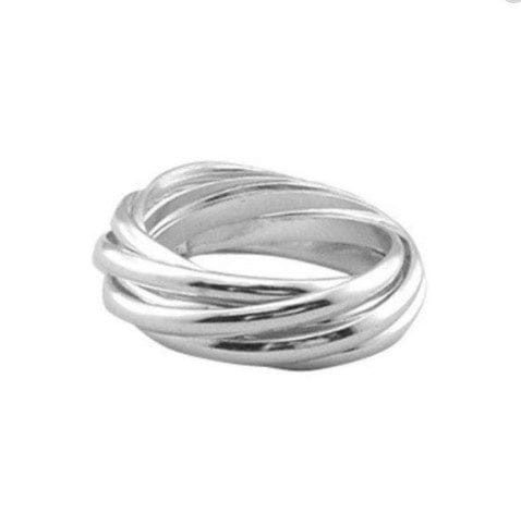 Silver 7 Band Ring General Cavendish French M