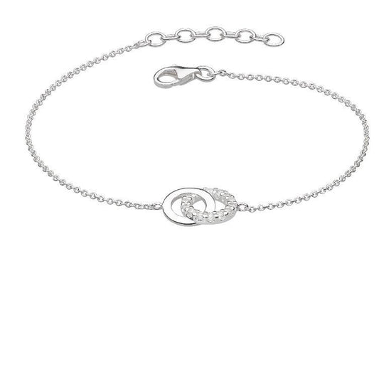 Silver and cubic zirconia double hoop bracelet Bracelet DEW   