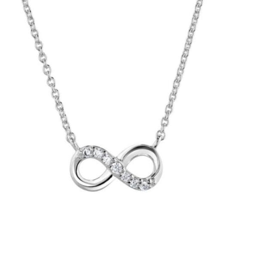 Silver and cubic zirconia infinity necklace Necklace DEW   