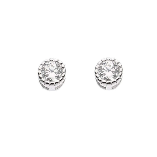 Silver and cubic zirconia tiny round stud earrings Earrings Rock Lobster   