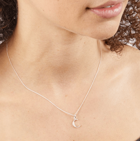 Silver and CZ Initial Pendants (A-Z) Pendant Gecko