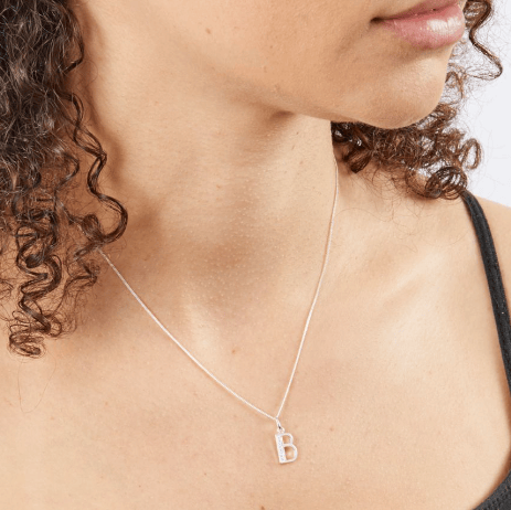 Silver and CZ Initial Pendants (A-Z) Pendant Gecko