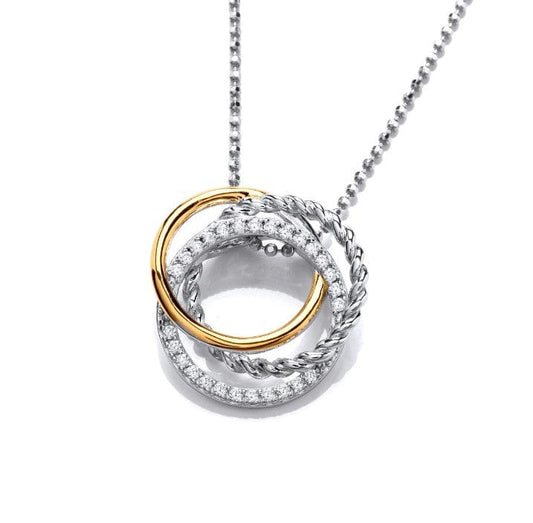 Silver and Gold Circles Pendant Pendants Cavendish French