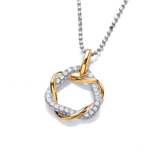 Silver and Gold Love knot Pendant Pendant Cavendish French
