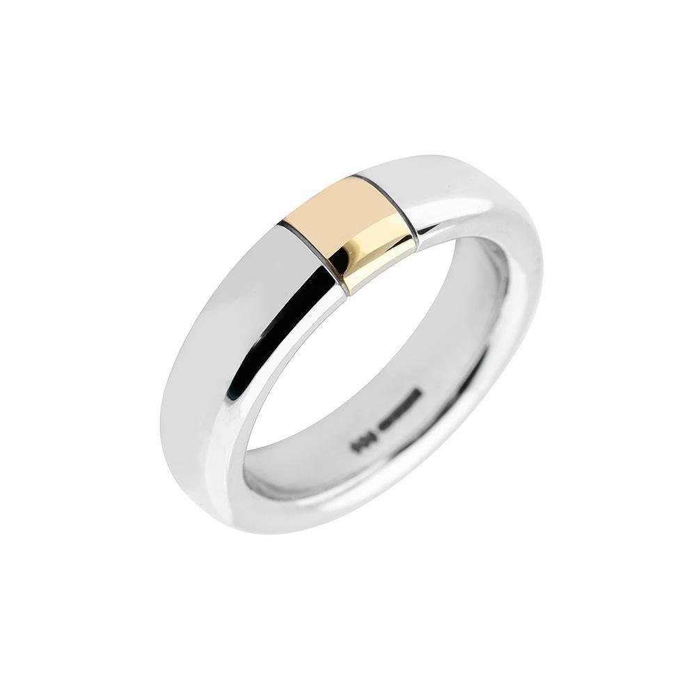 Heavy silver & 9ct gold section ring – Rock Lobster Jewellery