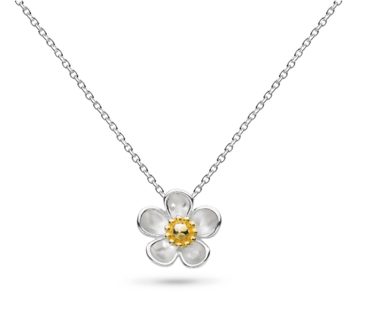 Silver and gold wood rose flower necklace Pendant Kit Heath