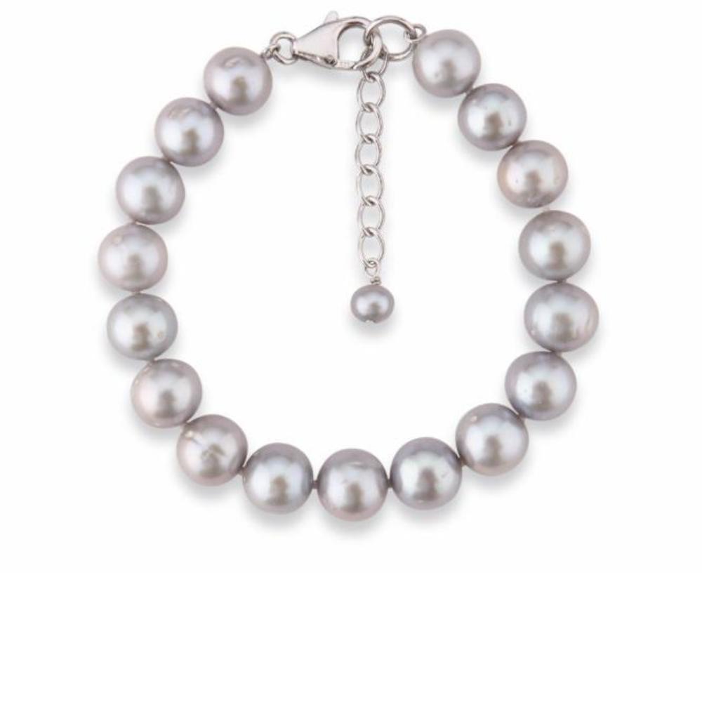 Silver and grey freshwater 9-10mm pearl bracelet Bracelet Alraune   