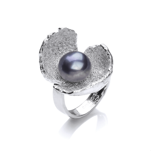 Silver and Pearl Flower Ring Ring Cavendish French
