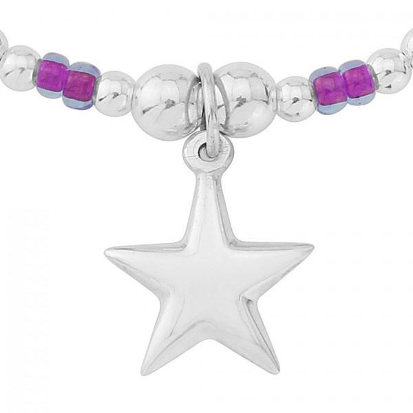 Silver and purple bead star bracelet Bracelet Trink   
