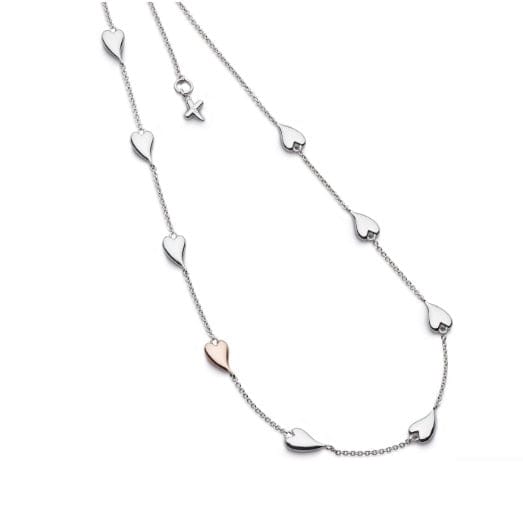 Silver and rose gold desire kiss blush heart station necklace Necklace Kit Heath