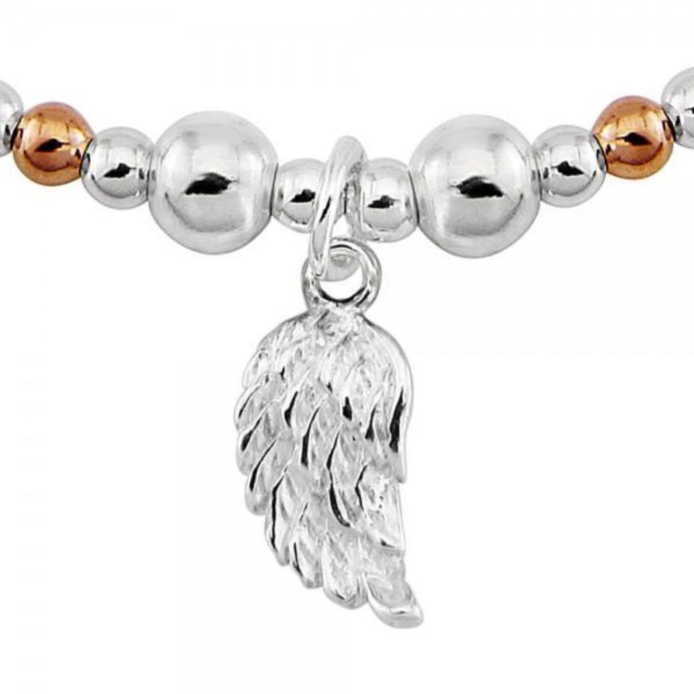Silver and rose gold plate mixed angel wing bracelet Bracelet Trink   