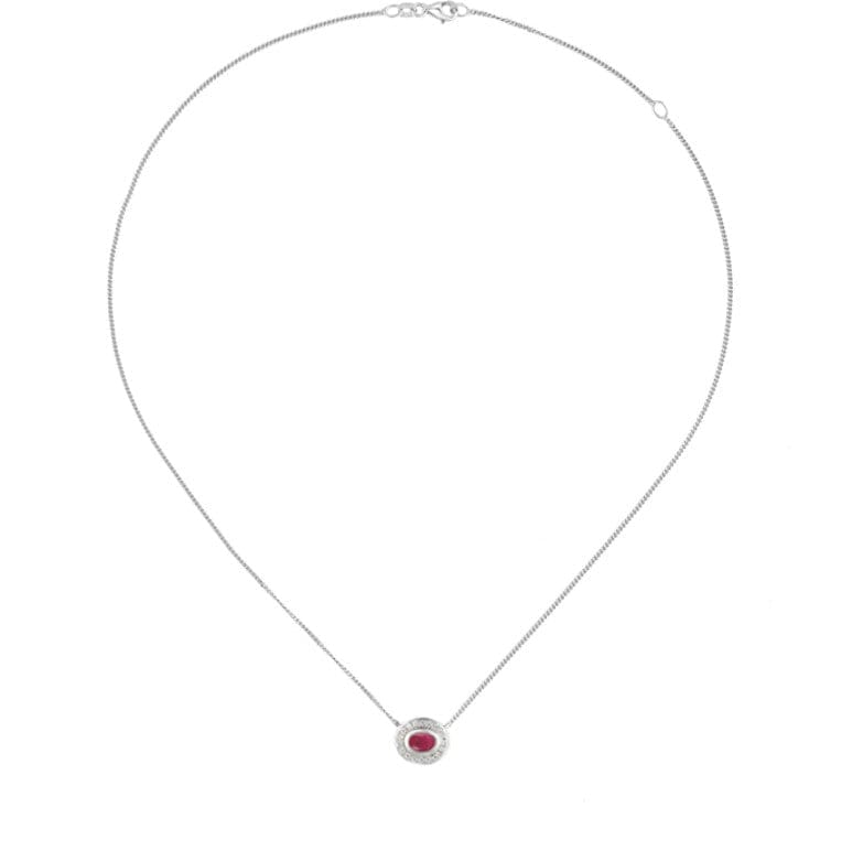Silver Apollo Ruby Necklace Pendant Amore