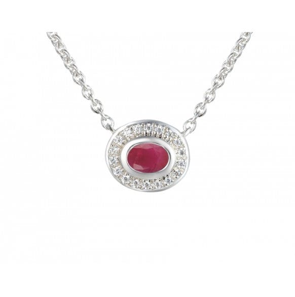 Silver Apollo Ruby Necklace Pendant Amore