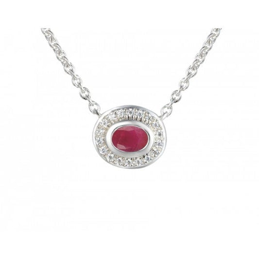 Silver Apollo Ruby Necklace Pendant Amore