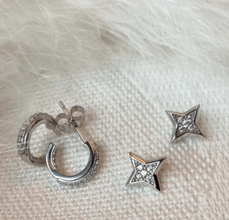Silver Astoria Starburst Pavé Star Stud Earrings Earrings Kit Heath