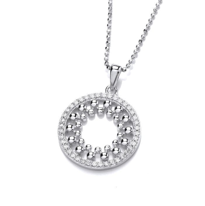 Silver Beaded Circle Pendant Pendant Cavendish French