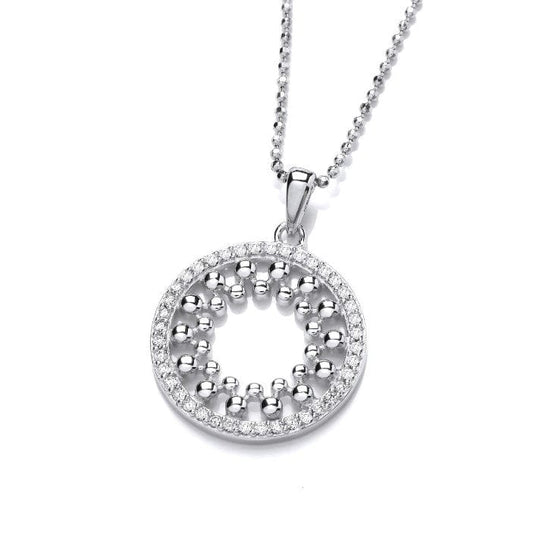 Silver Beaded Circle Pendant Pendant Cavendish French
