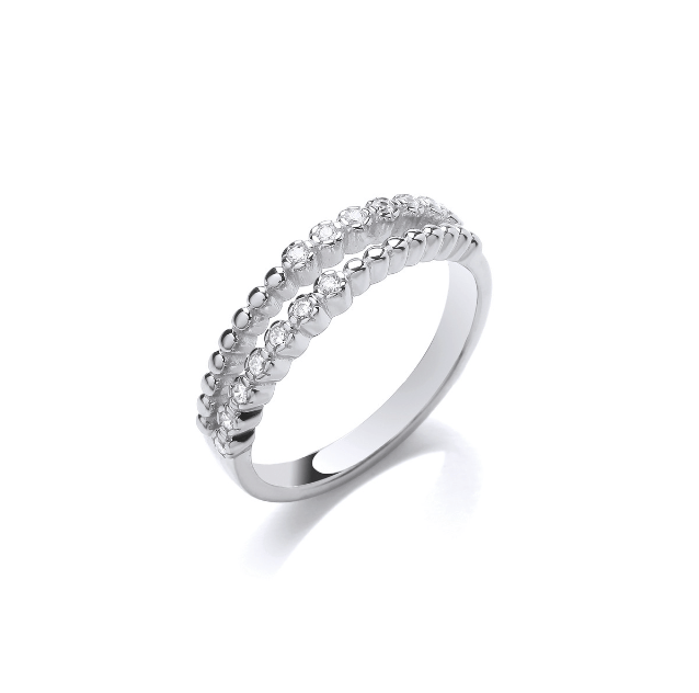 Silver beads of sparkle ring Ring Cavendish French