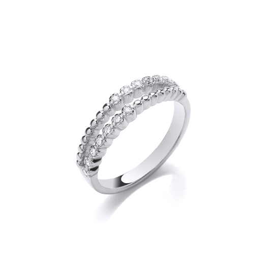 Silver beads of sparkle ring Ring Cavendish French