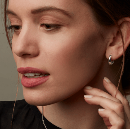 Silver bevel cirque small hinged hoop earrings Earrings Kit Heath