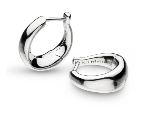 Silver bevel cirque small hinged hoop earrings Earrings Kit Heath