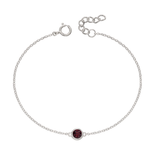 Silver Birthstone Bracelet With Crystal charm - Select Month Bracelet Gecko